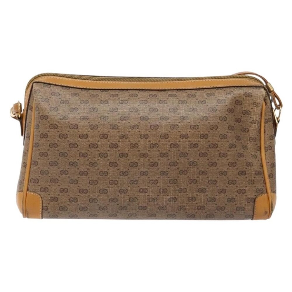 Authentic GUCCI Micro GG Supreme Shoulder Bag PVC Beige Gold - Picture 9 of 16